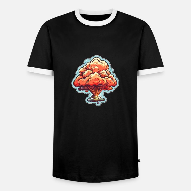 Explosion Fireworks Pyrotechnics - Men's Ringer Shirt - black/white