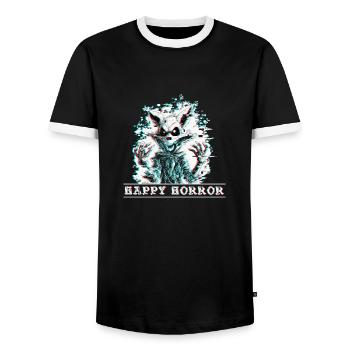 Halloween Skeleton - Men's Ringer Shirt - black/white - Front - AI Model Female 172 light (172cm) & AI Model Male 178 light (178cm)