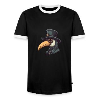 Pestdoktor Doktor Arzt - Männer Kontrast-T-Shirt - Schwarz/Weiß - Vorne - AI Model Female 172 light (172cm) & AI Model Male 178 light (178cm)