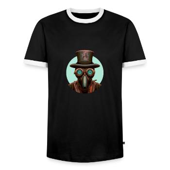 Pestdoktor Doktor Arzt - Männer Kontrast-T-Shirt - Schwarz/Weiß - Vorne - AI Model Female 172 light (172cm) & AI Model Male 178 light (178cm)