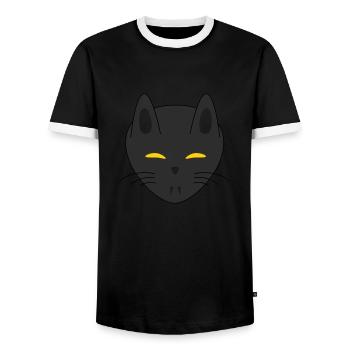 Halloween vampire cat - Men's Ringer Shirt - black/white - Front - AI Model Female 172 light (172cm) & AI Model Male 178 light (178cm)