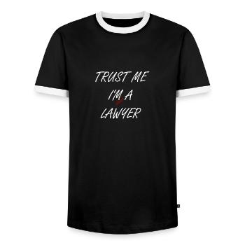 Trust me, I'm a lawyer - Men's Ringer Shirt - black/white - Front - AI Model Female 172 light (172cm) & AI Model Male 178 light (178cm)