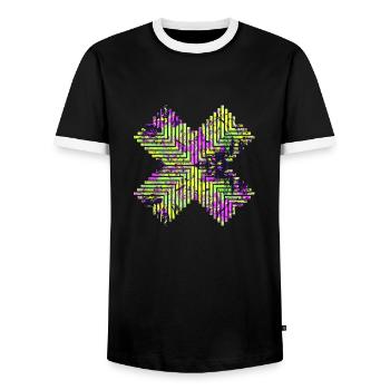 Masks shapes modernist abstract art art geometry - Men's Ringer Shirt - black/white - Front - AI Model Female 172 light (172cm) & AI Model Male 178 light (178cm)