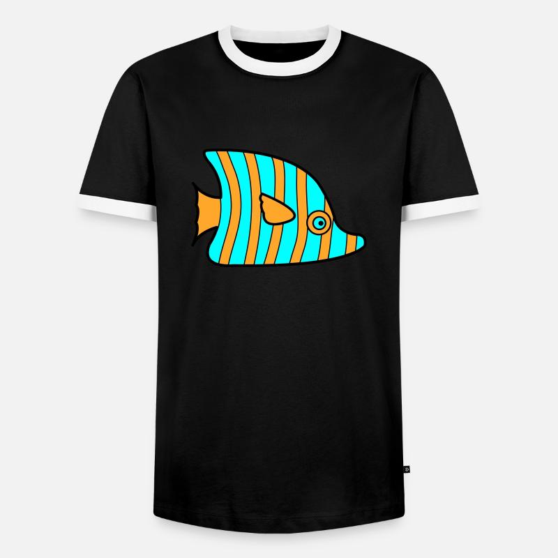 fish - Men's Ringer Shirt - black/white