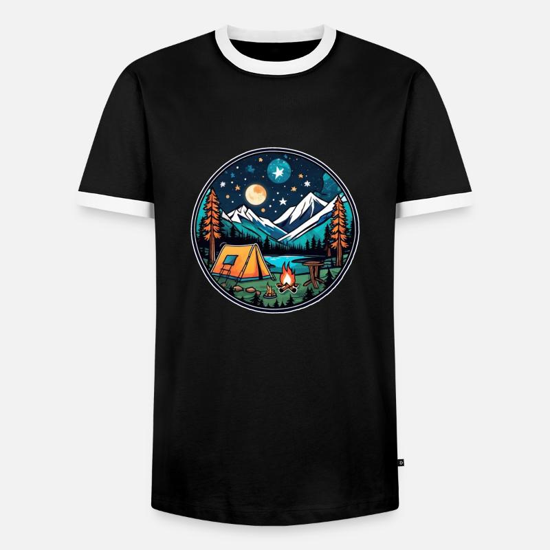 Camping & Campfire - Men's Ringer Shirt - black/white