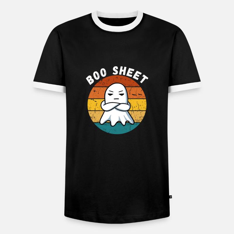 Buh-Bogen - Männer Kontrast-T-Shirt - Schwarz/Weiß