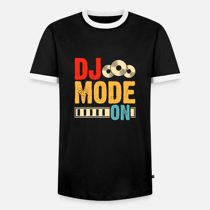 DJ-Modus Ein - Männer Kontrast-T-Shirt - Schwarz/Weiß