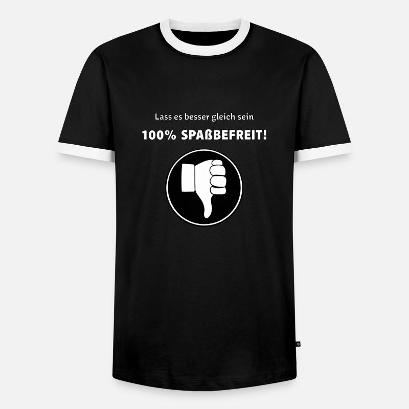 Spassbefreit - Männer Kontrast-T-Shirt - Schwarz/Weiß