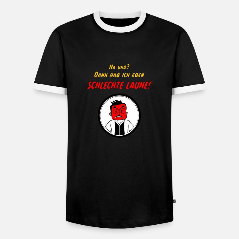 Schlechte Laune - Männer Kontrast-T-Shirt - Schwarz/Weiß