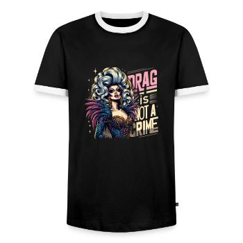 Exclusive Drag Culture and Drag Queen Inspired - Männer Kontrast-T-Shirt - Schwarz/Weiß - Vorne - AI Model Female 172 light (172cm) & AI Model Male 178 light (178cm)