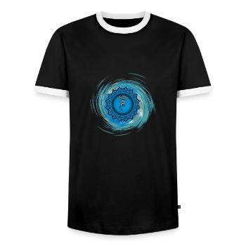 Vishuddha Fifth Chakra - Men's Ringer Shirt - black/white - Front - AI Model Female 172 light (172cm) & AI Model Male 178 light (178cm)