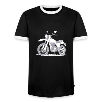 Motorcycle Motorcross Motorbike Fan Motorcyclist - Men's Ringer Shirt - black/white - Front - AI Model Female 172 light (172cm) & AI Model Male 178 light (178cm)
