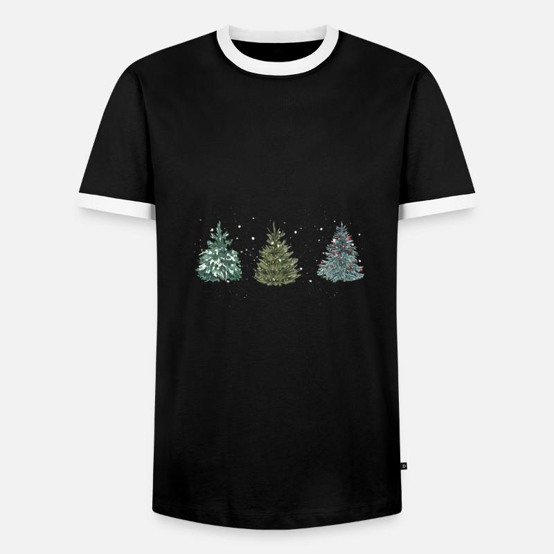 Weihnachtsbaum - Männer Kontrast-T-Shirt - Schwarz/Weiß