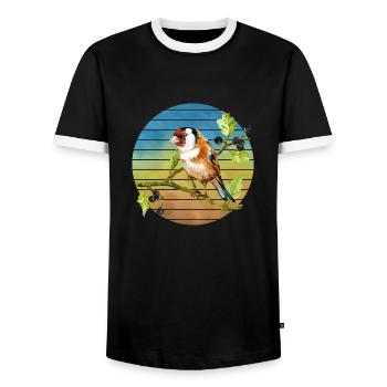 Oiseau coloré - T-shirt contrasté Homme - noir/blanc - Devant - AI Model Female 172 light (172cm) & AI Model Male 178 light (178cm)