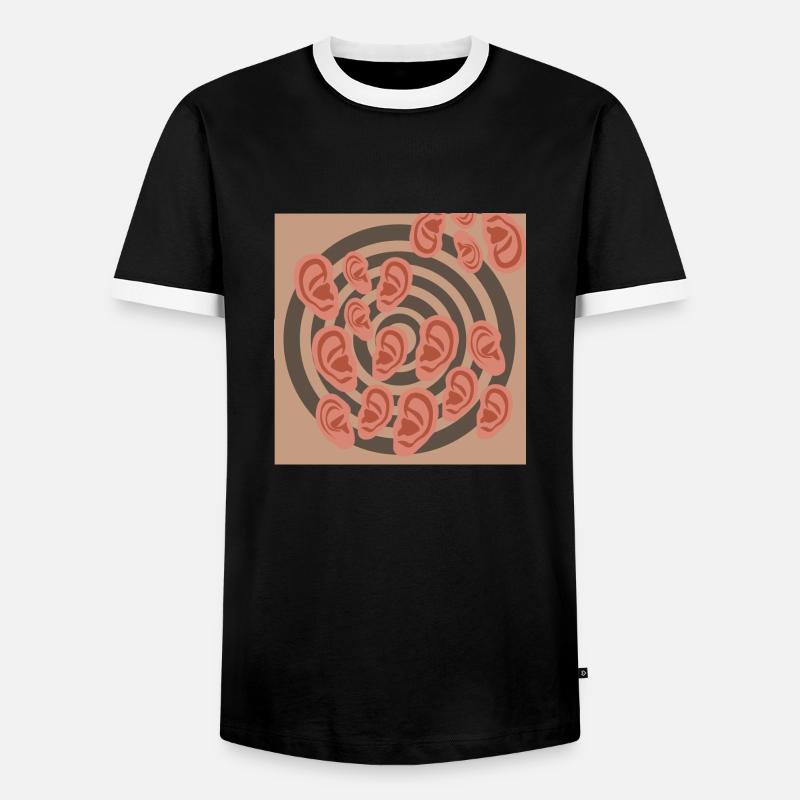 Ear vortex - Men's Ringer Shirt - black/white