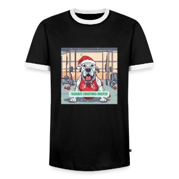 Les clochettes - Doggy Edition - T-shirt contrasté Homme - noir/blanc - Devant - AI Model Female 172 light (172cm) & AI Model Male 178 light (178cm)