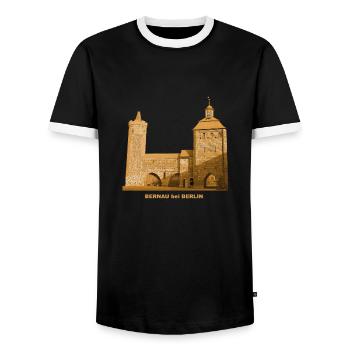 Bernau bei Berlin Steintor Barnim Brandenburg - Männer Kontrast-T-Shirt - Schwarz/Weiß - Vorne - AI Model Female 172 light (172cm) & AI Model Male 178 light (178cm)