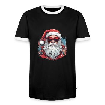 Cool santa - Männer Kontrast-T-Shirt - Schwarz/Weiß - Vorne - AI Model Female 172 light (172cm) & AI Model Male 178 light (178cm)