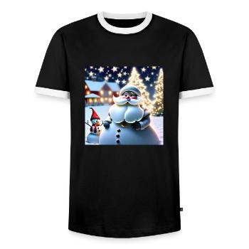Joyeux Noel #5 - T-shirt contrasté Homme - noir/blanc - Devant - AI Model Female 172 light (172cm) & AI Model Male 178 light (178cm)