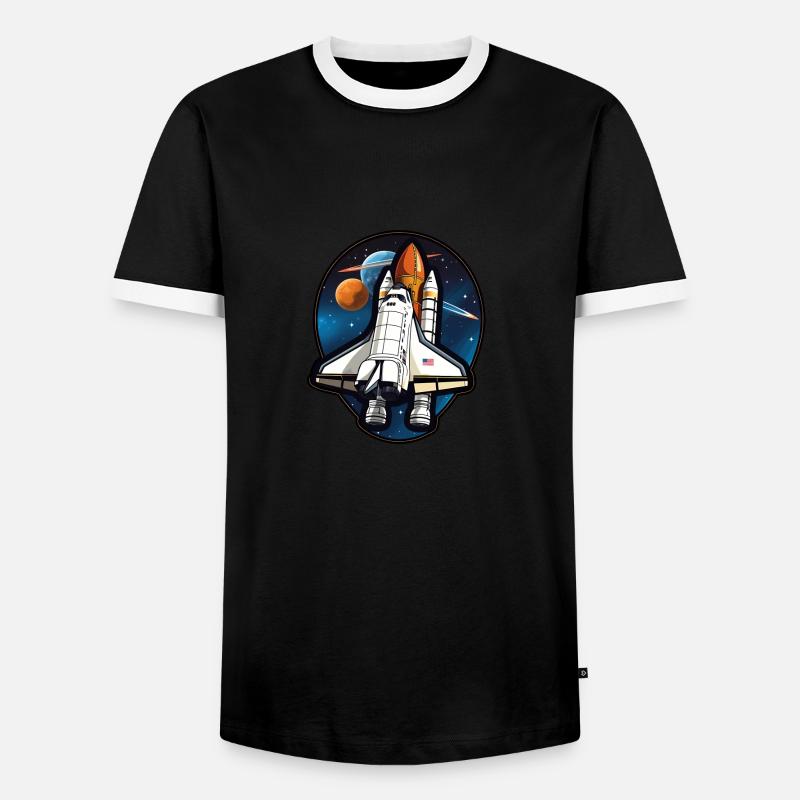 Navette spatiale spatiale - T-shirt contrasté Homme - noir/blanc