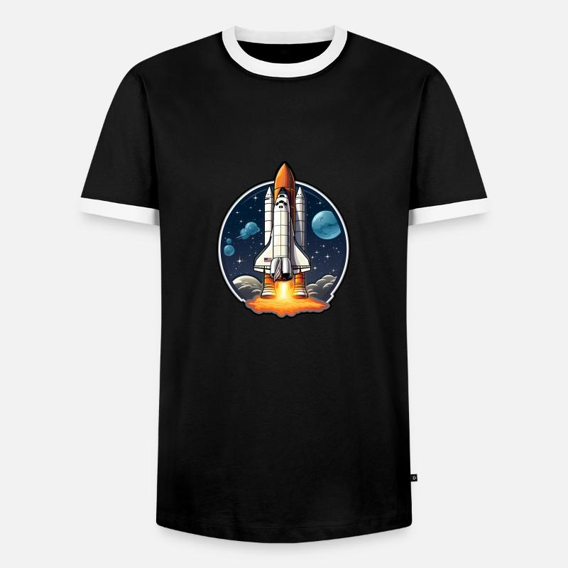 Space Shuttle Space - Men's Ringer Shirt - black/white