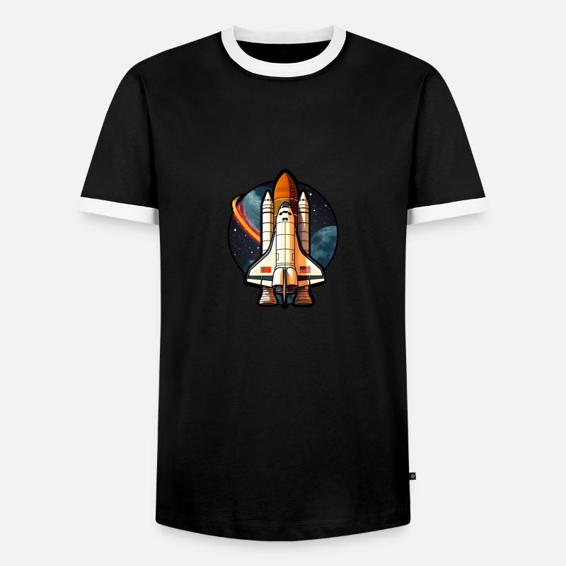 Navette spatiale spatiale - T-shirt contrasté Homme - noir/blanc