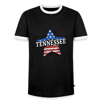 Tennessee - USA - United States of America - Männer Kontrast-T-Shirt - Schwarz/Weiß - Vorne - AI Model Female 172 light (172cm) & AI Model Male 178 light (178cm)
