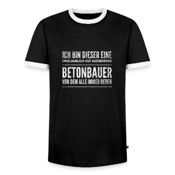 Betonbauer Baustelle Helm Bauarbeiter Beton - Männer Kontrast-T-Shirt - Schwarz/Weiß - Vorne - AI Model Female 172 light (172cm) & AI Model Male 178 light (178cm)