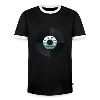 Millésime 1987 - T-shirt contrasté Homme - noir/blanc - Devant - AI Model Female 172 light (172cm) & AI Model Male 178 light (178cm)