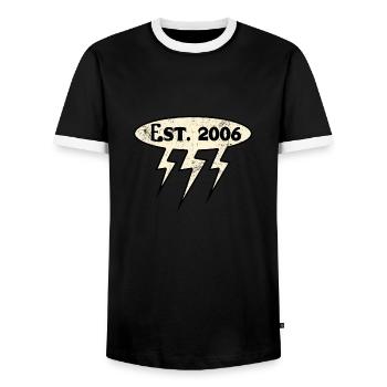 Millésime 2006 - T-shirt contrasté Homme - noir/blanc - Devant - AI Model Female 172 light (172cm) & AI Model Male 178 light (178cm)