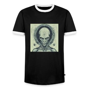 Astronomie Weltraum - Männer Kontrast-T-Shirt - Schwarz/Weiß - Vorne - AI Model Female 172 light (172cm) & AI Model Male 178 light (178cm)