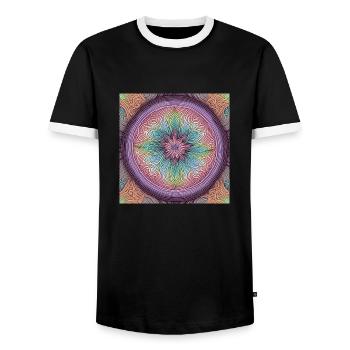 Muster pastell1 - Männer Kontrast-T-Shirt - Schwarz/Weiß - Vorne - AI Model Female 172 light (172cm) & AI Model Male 178 light (178cm)