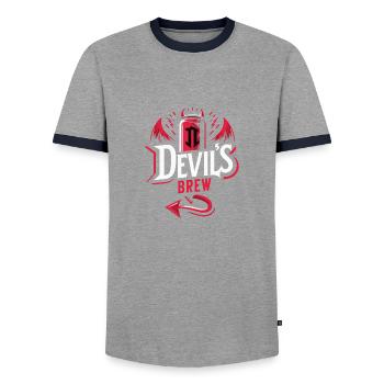 Brassage du diable - T-shirt contrasté Homme - gris/marine  - Devant - AI Model Female 172 light (172cm) & AI Model Male 178 light (178cm)