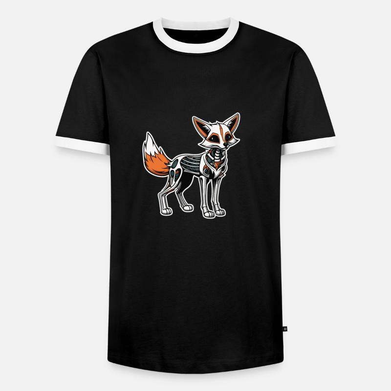 Fuchs Skelett Illustration - Männer Kontrast-T-Shirt - Schwarz/Weiß