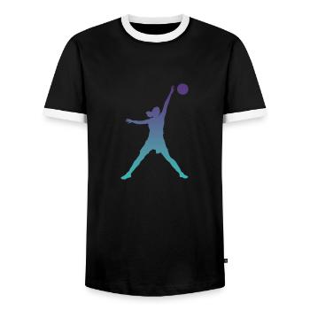 Basket-ball Filles - T-shirt contrasté Homme - noir/blanc - Devant - AI Model Female 172 light (172cm) & AI Model Male 178 light (178cm)