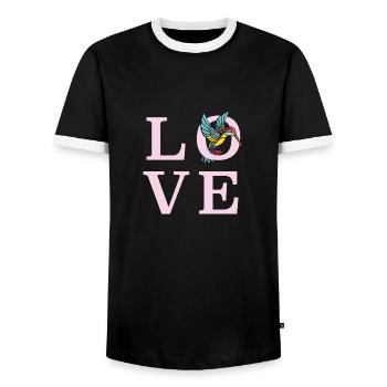 Colibri aime élégant, mignon et coloré - T-shirt contrasté Homme - noir/blanc - Devant - AI Model Female 172 light (172cm) & AI Model Male 178 light (178cm)
