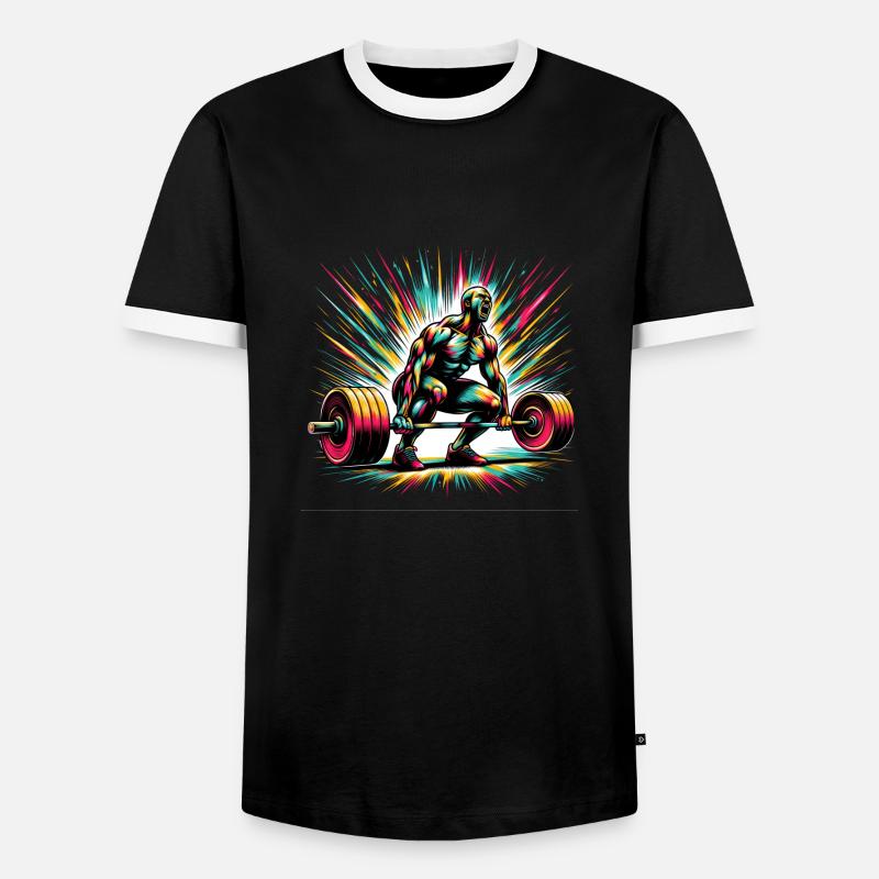Powerlifting Power: Art Explosion - Men's Ringer Shirt - black/white