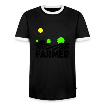 cultivateur - T-shirt contrasté Homme - noir/blanc - Devant - AI Model Female 172 light (172cm) & AI Model Male 178 light (178cm)
