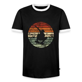 skateboard rétro -idée cadeau vintage - T-shirt contrasté Homme - noir/blanc - Devant - AI Model Female 172 light (172cm) & AI Model Male 178 light (178cm)