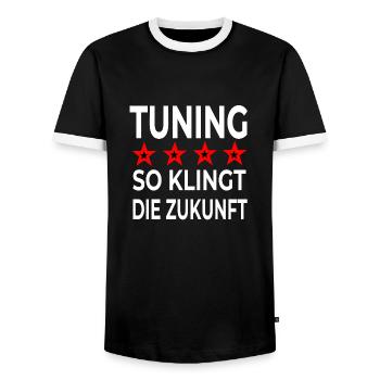 Tuning - Männer Kontrast-T-Shirt - Schwarz/Weiß - Vorne - AI Model Female 172 light (172cm) & AI Model Male 178 light (178cm)