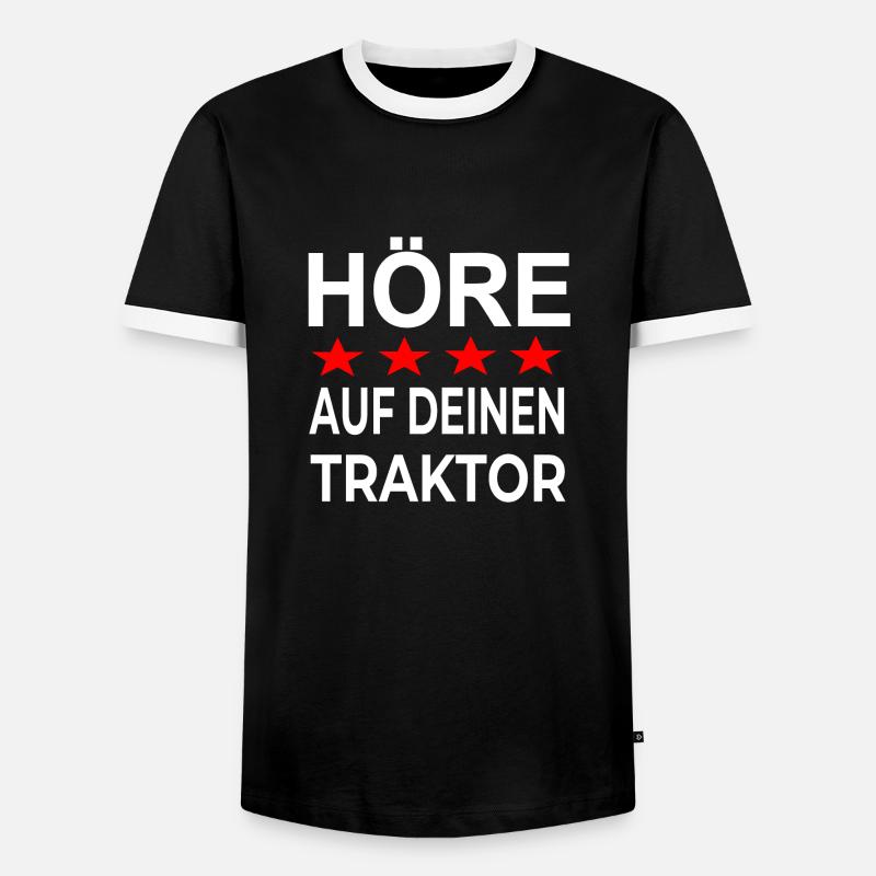 Traktor - Männer Kontrast-T-Shirt - Schwarz/Weiß