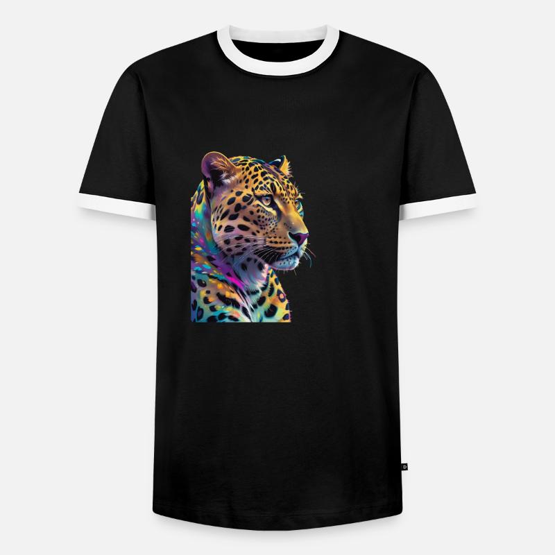 Leopard - Men's Ringer Shirt - black/white