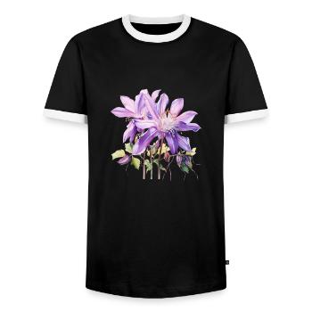 Columbine Flower - Men's Ringer Shirt - black/white - Front - AI Model Female 172 light (172cm) & AI Model Male 178 light (178cm)