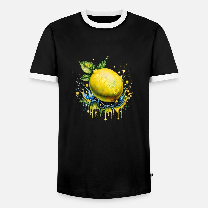 Lemon Mango - Men's Ringer Shirt - black/white