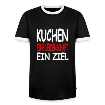 Kuchen - Männer Kontrast-T-Shirt - Schwarz/Weiß - Vorne - AI Model Female 172 light (172cm) & AI Model Male 178 light (178cm)
