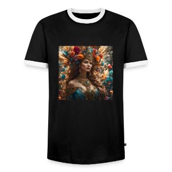The Beautiful White - Männer Kontrast-T-Shirt - Schwarz/Weiß - Vorne - AI Model Female 172 light (172cm) & AI Model Male 178 light (178cm)