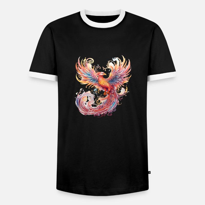 Fantasy Phönix - Männer Kontrast-T-Shirt - Schwarz/Weiß