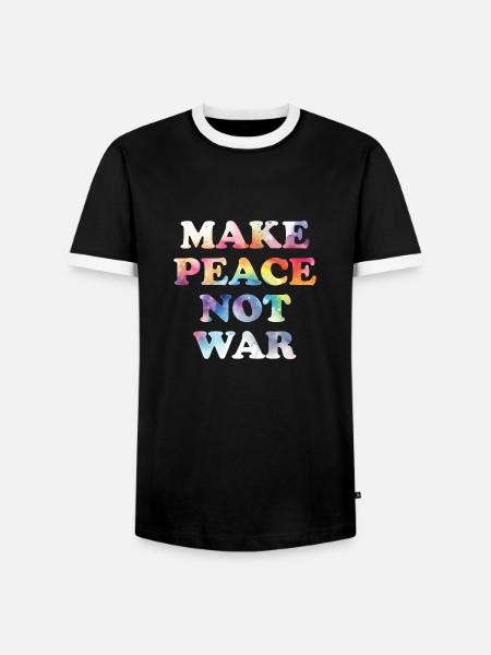 Make Peace not War - Männer Kontrast-T-Shirt - Schwarz/Weiß