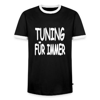 Tuning - Men's Ringer Shirt - black/white - Front - AI Model Female 172 light (172cm) & AI Model Male 178 light (178cm)