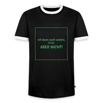 witzige sprüche - ich kann auch anders - Männer Kontrast-T-Shirt - Schwarz/Weiß - Vorne - AI Model Female 172 light (172cm) & AI Model Male 178 light (178cm)